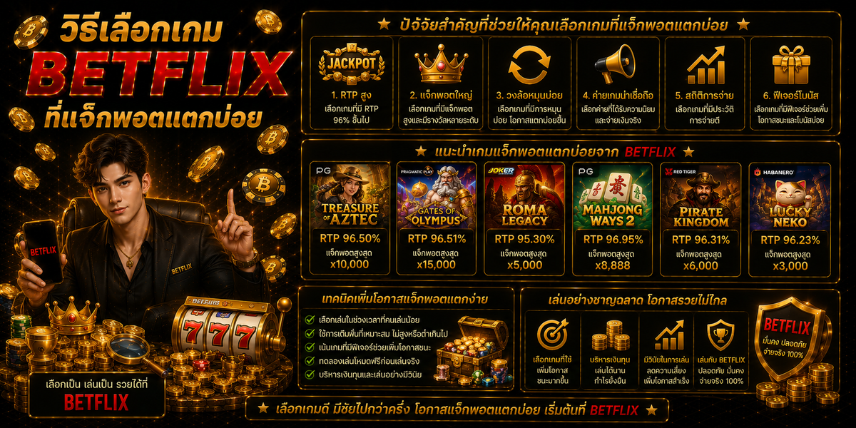 วิธีเลือกเกม BETFLIX ที่แจ็กพอตแตกบ่อย